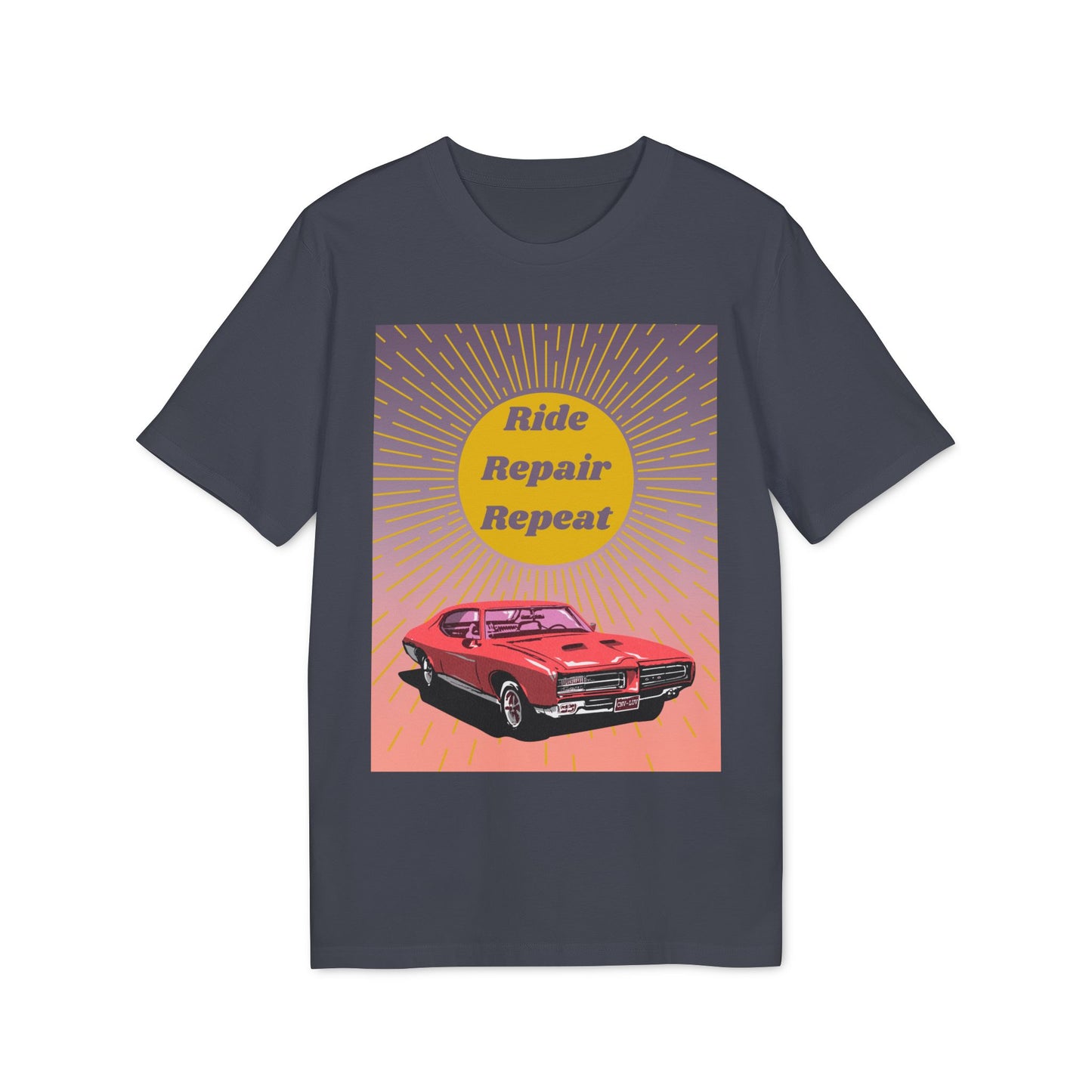T-Shirt "Ride, Repair, Repeat" Mustang
