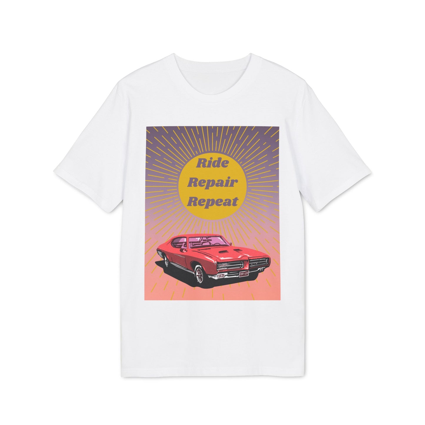 T-Shirt "Ride, Repair, Repeat" Mustang