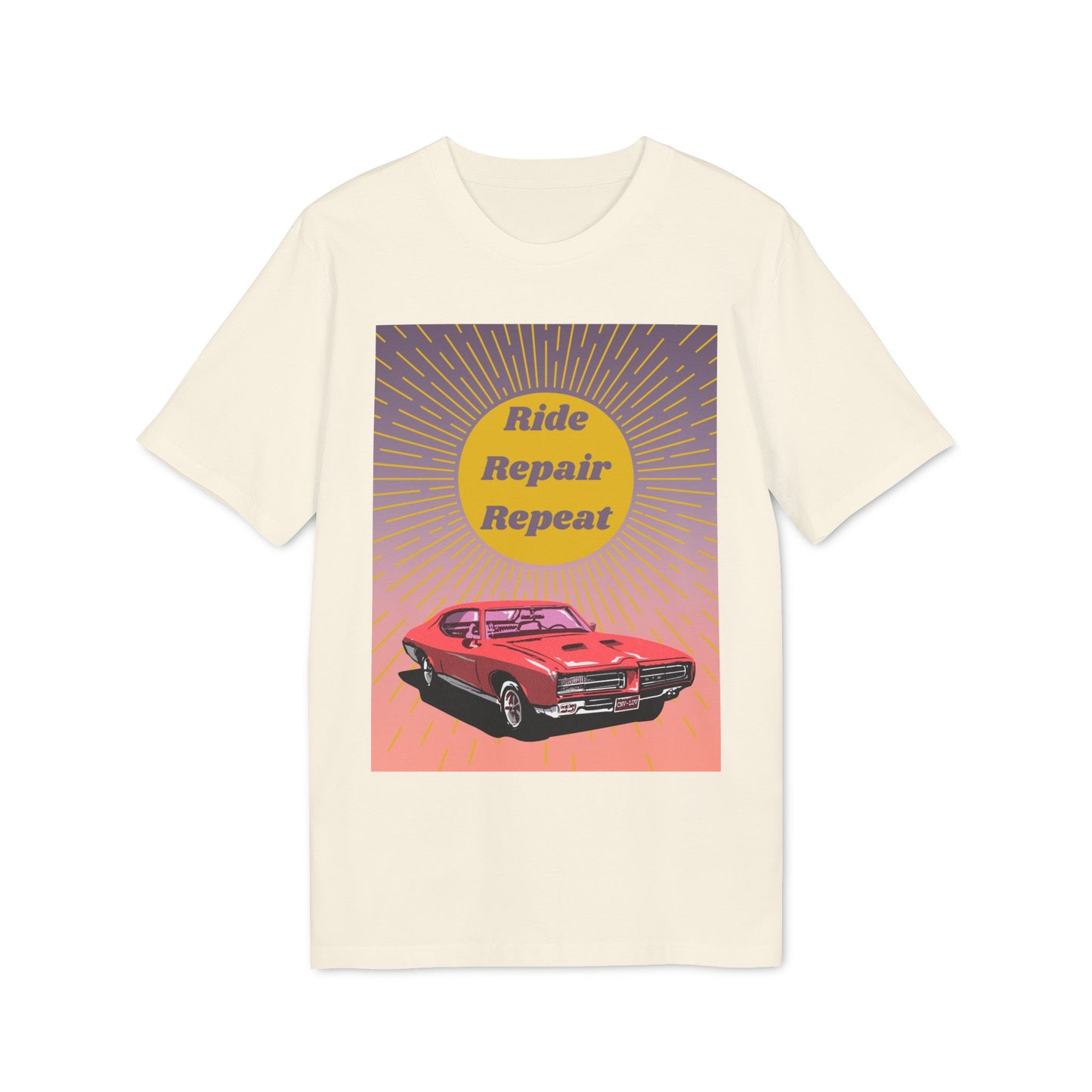 T-Shirt "Ride, Repair, Repeat" Mustang